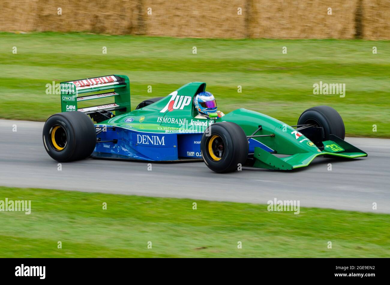 Jordan 191 Formula 1, Grand Prix racing car at the Goodwood Festival of motor racing event 2014 Stock - Alamy