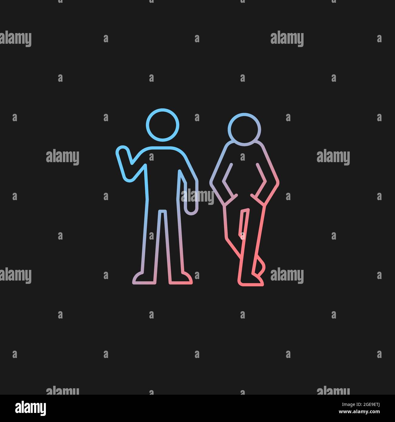 Posture in communication gradient vector icon for dark theme Stock Vector