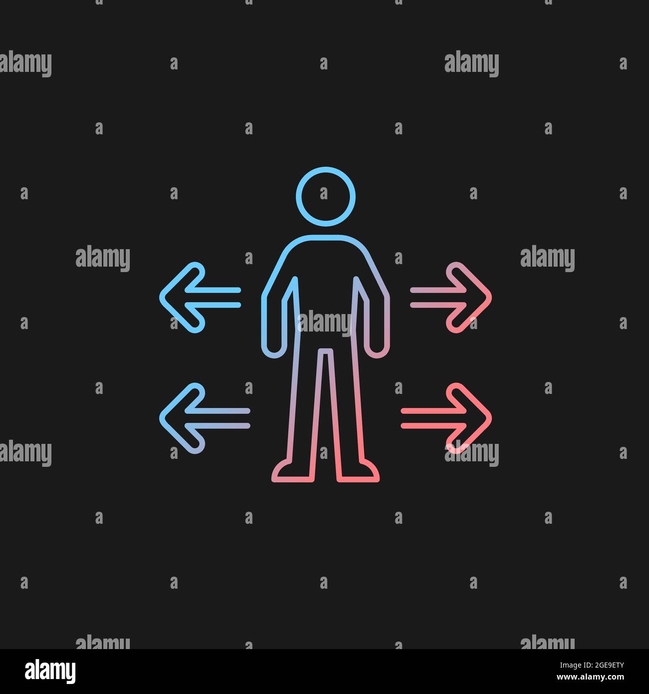 Personal space gradient vector icon for dark theme Stock Vector
