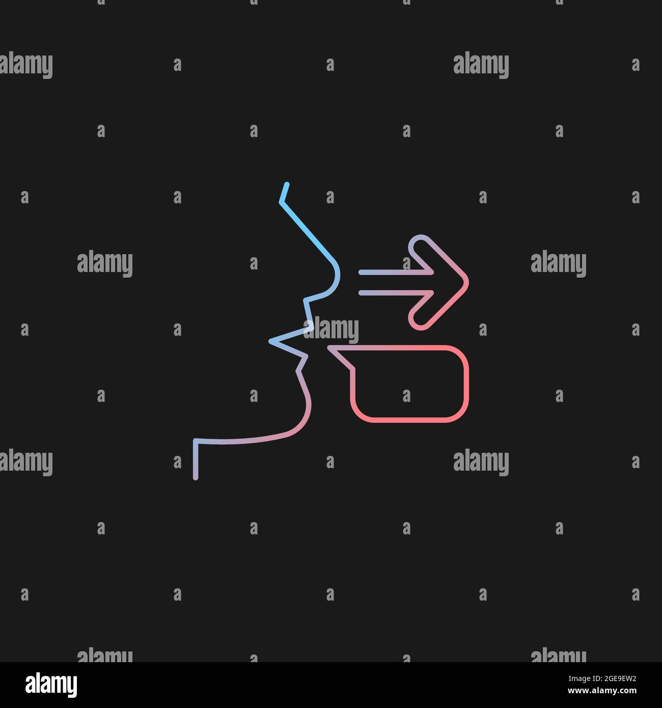 Message sender gradient vector icon for dark theme Stock Vector