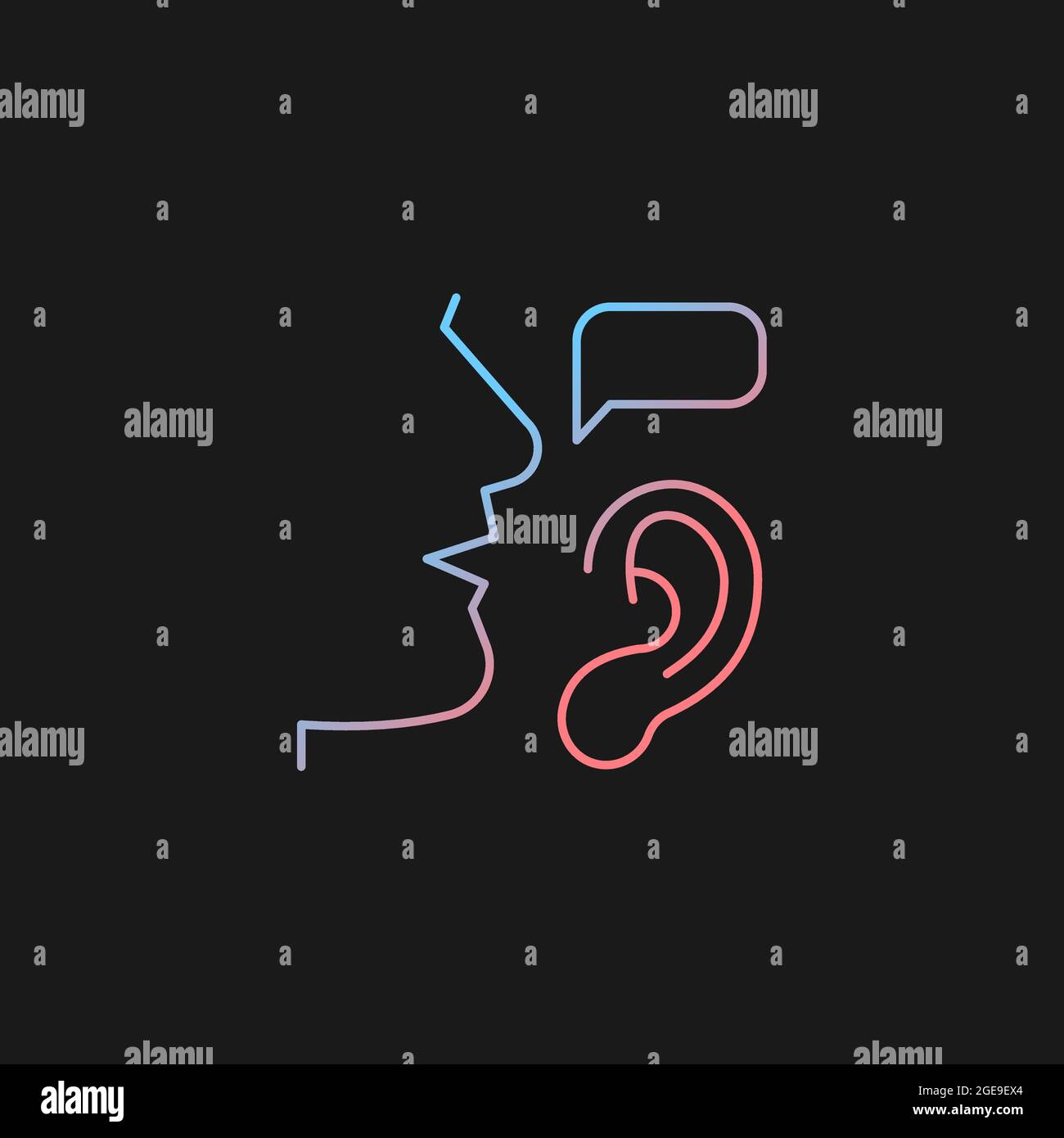 Active listening gradient vector icon for dark theme Stock Vector