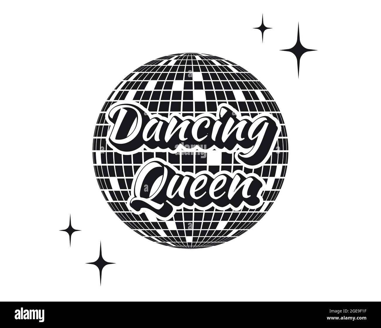 Dancing Queen. Disco Ball Party. Girl Power. Dance Girl. Stock Vector