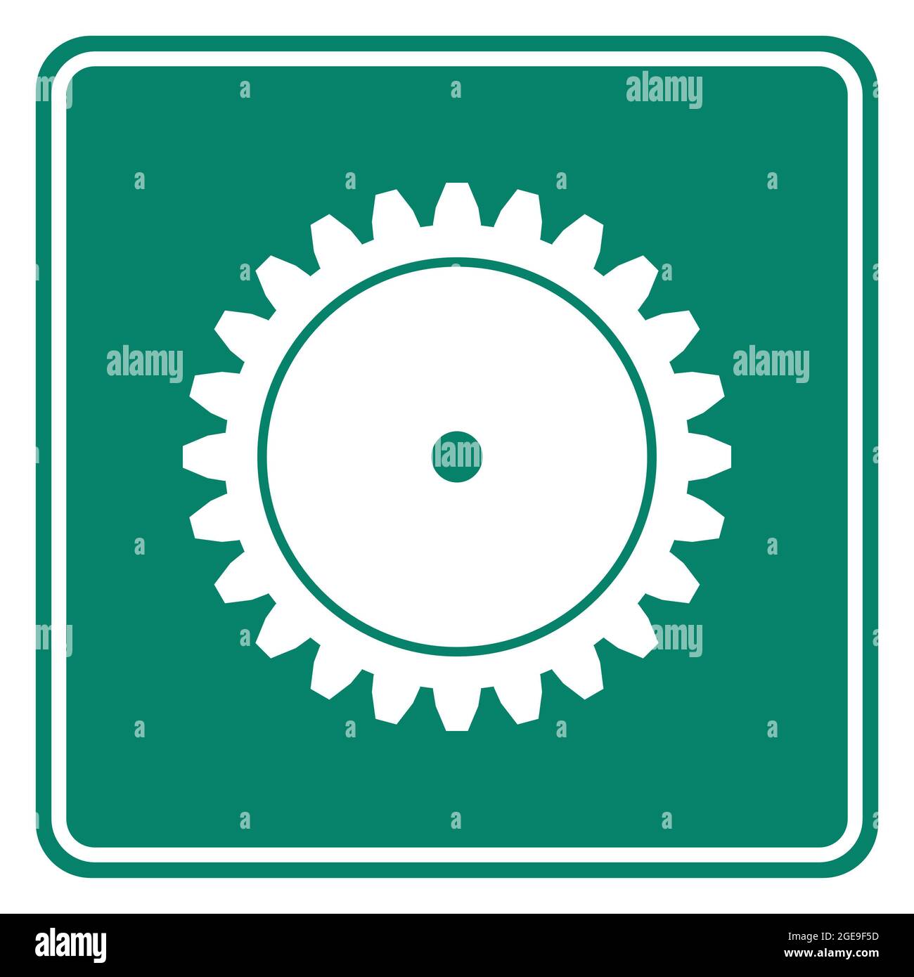 Gear and road sign Stock Photo - Alamy