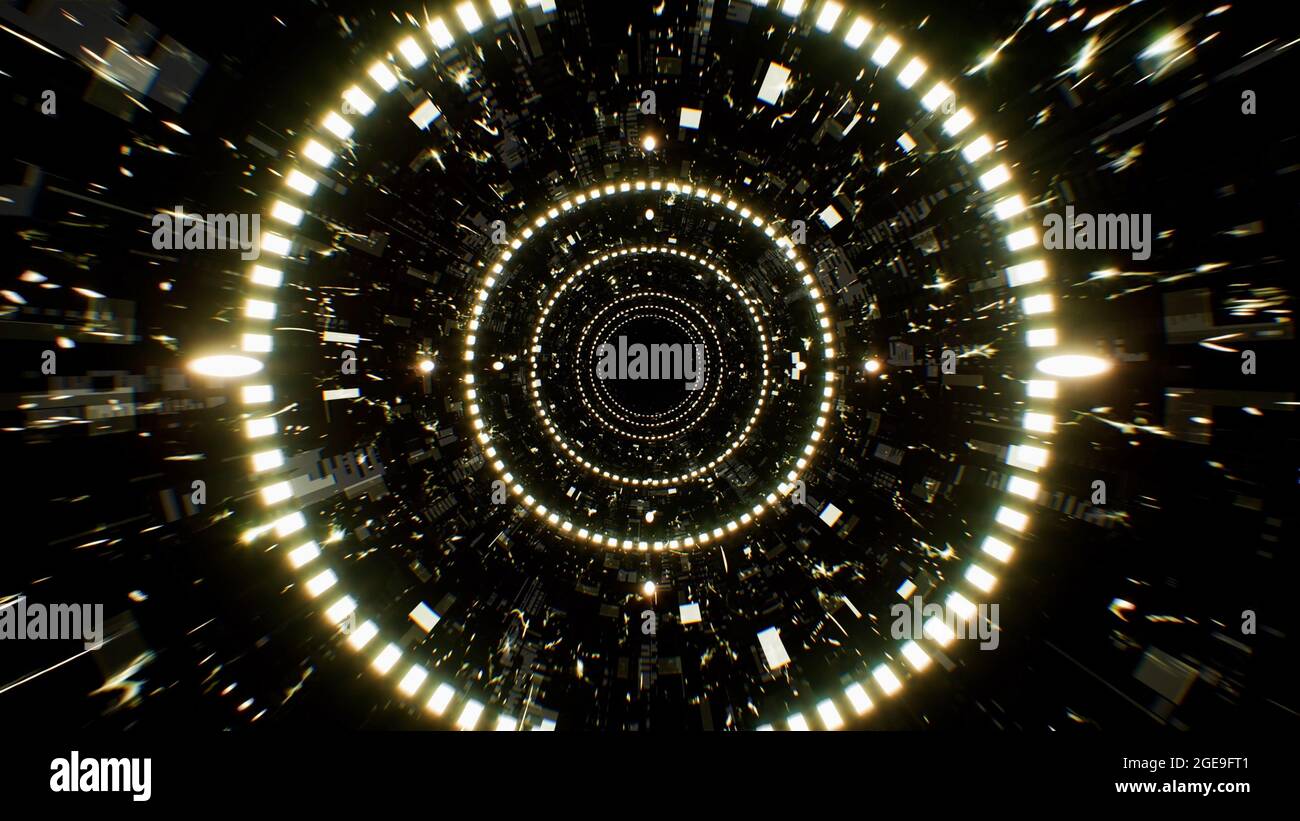 Pass through Circle Light Electric Tunnel Stock Photo - Alamy