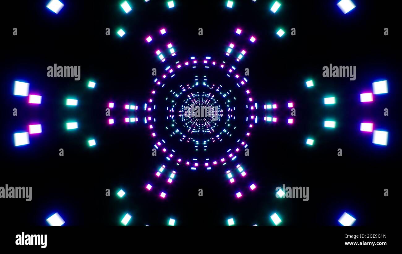 Neon Color Small Square Shape Wall Light Effect Stock Photo - Alamy