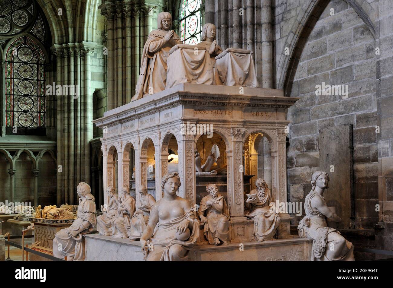 FRANCE, SEINE-SAINT-DENIS (93) SAINT-DENIS, SAINT-DENIS BASILICA CATHEDRAL, ROYAL NECROPOLIS, MONUMENTAL TOMB OF LOUIS XII AND ANNE DE BRETAGNE Stock Photo