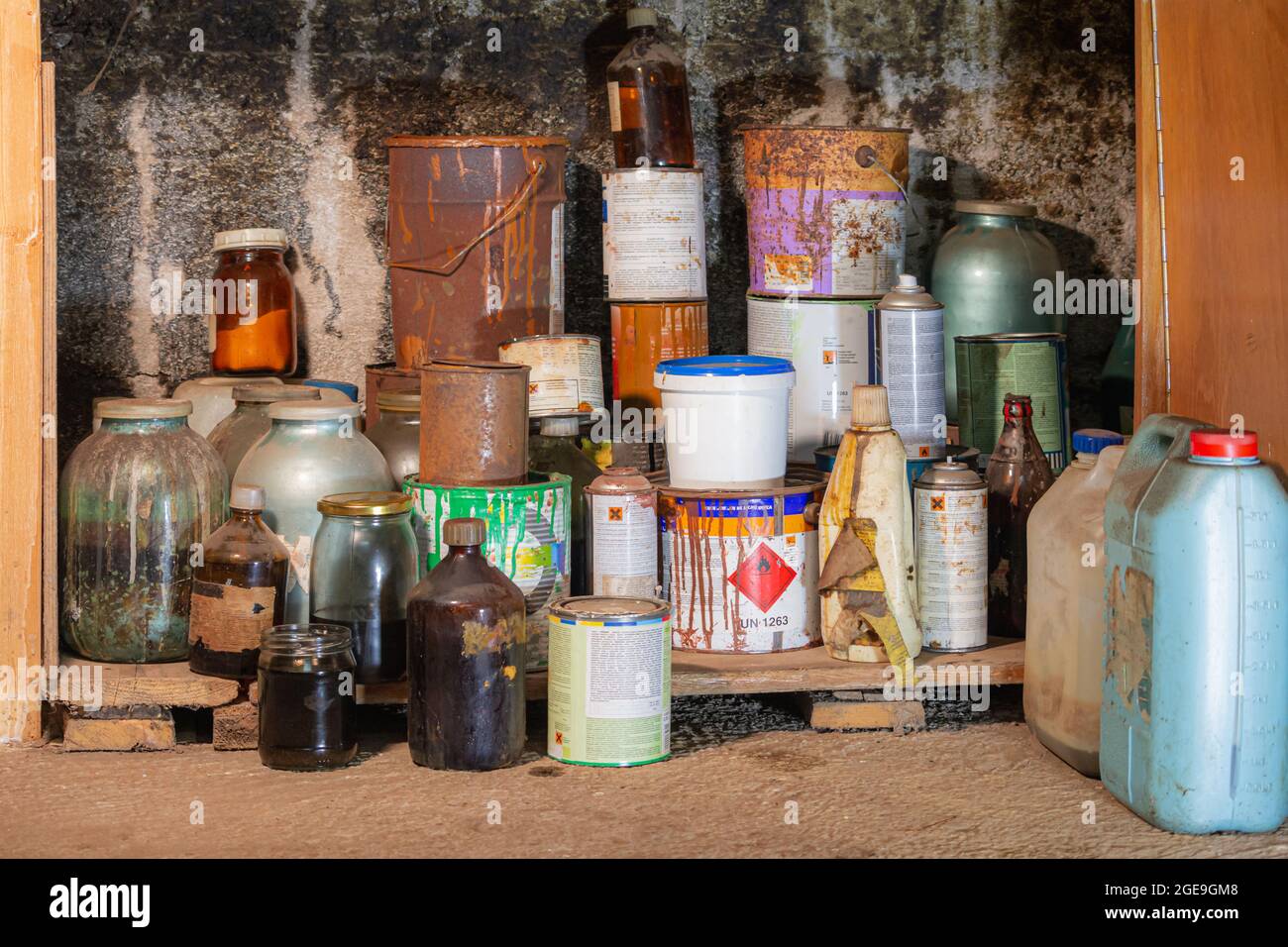 Empty Paint Cans. Paint Waste Management. Household Hazardous Waste - Paint  Disposal. Copy Space Stock Photo - Image of empty, recycle: 273916230