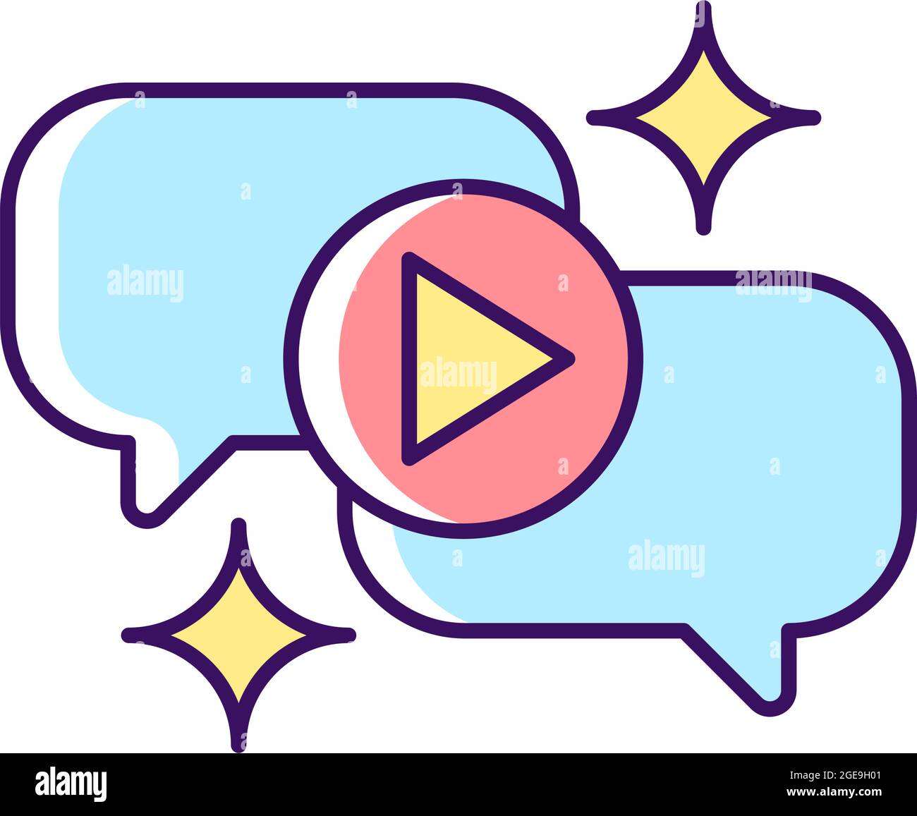 Talk show RGB color icon Stock Vector