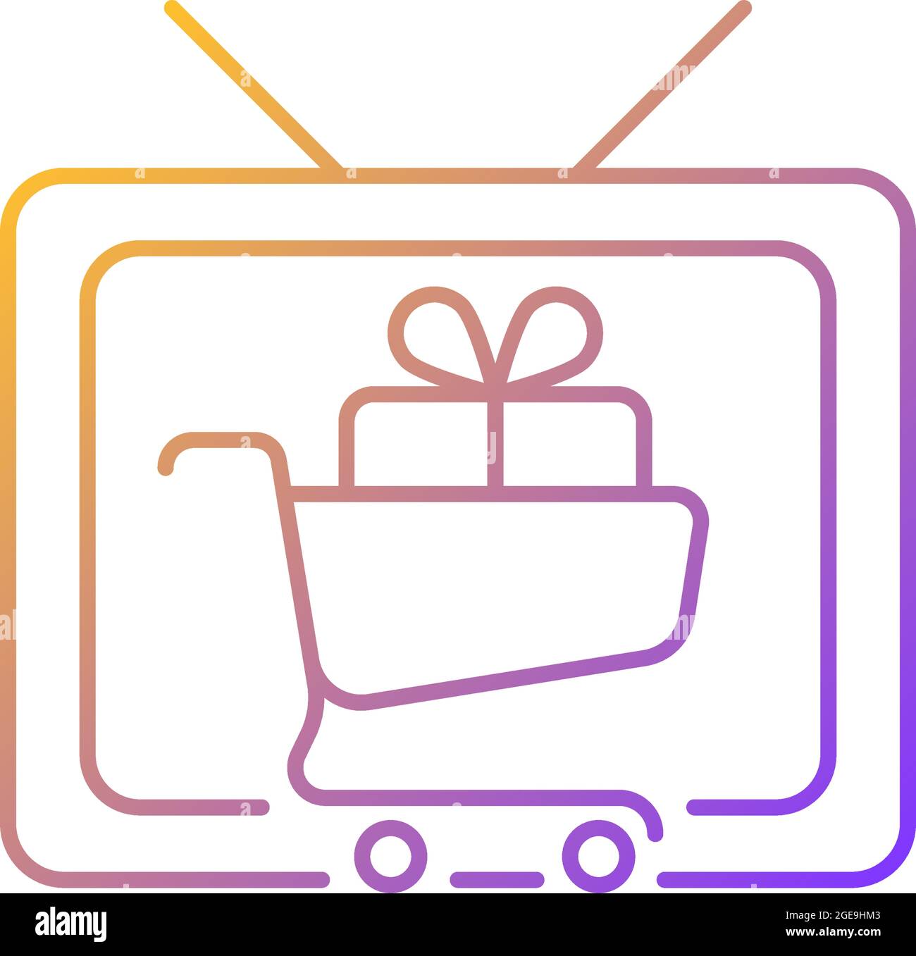 Shopping show gradient linear vector icon Stock Vector