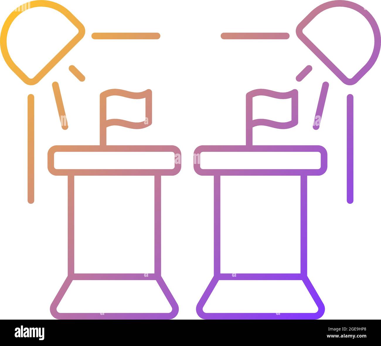 Political show gradient linear vector icon Stock Vector