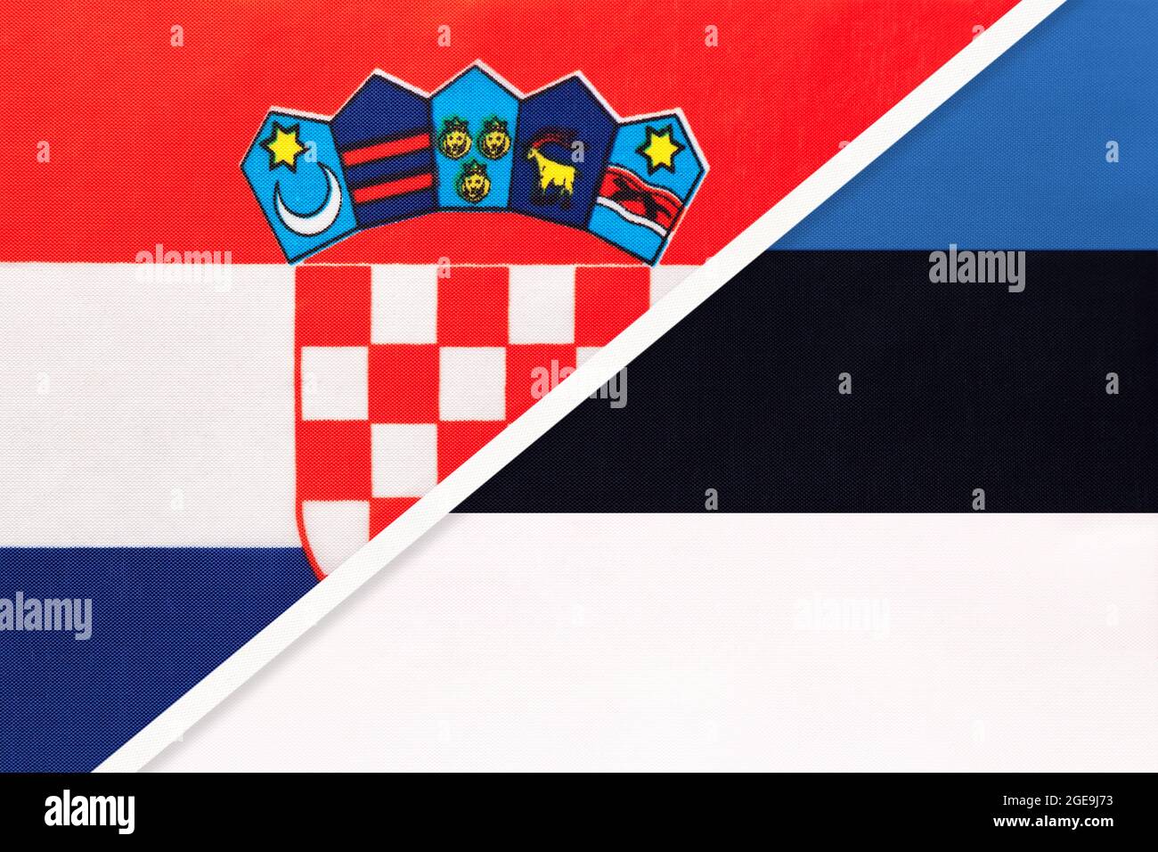 Croatia and Estonia, symbol of country. Croatian vs Estonian national