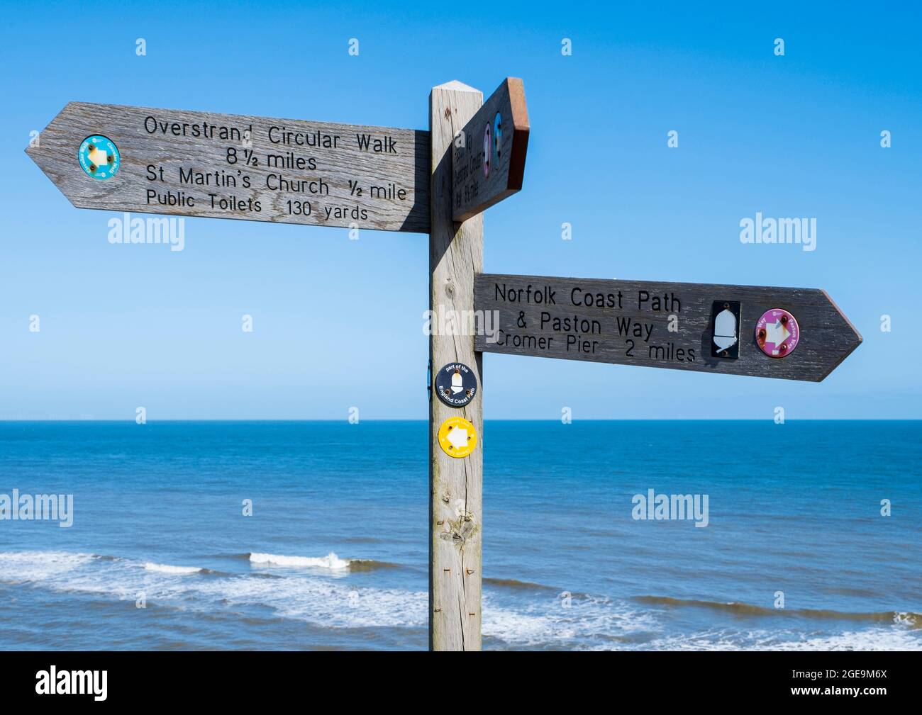 Norfolk Coast Path sign. Stock Photo