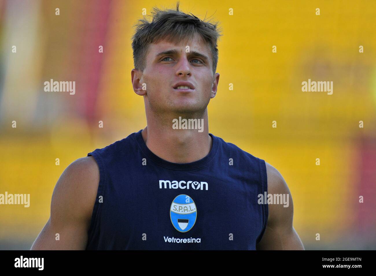 Lorenzo Colombo Spal player, during the Italian Cup match rta Benevento vs Spal final result 2-1, match played at the Ciro Vigorito stadium in Beneven Stock Photo