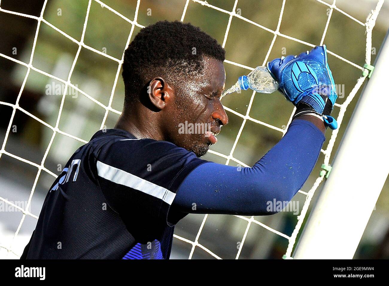 Demba Thiam Spal player, during the Italian Cup match rta Benevento vs Spal final result 2-1, match played at the Ciro Vigorito stadium in Benevento. Stock Photo