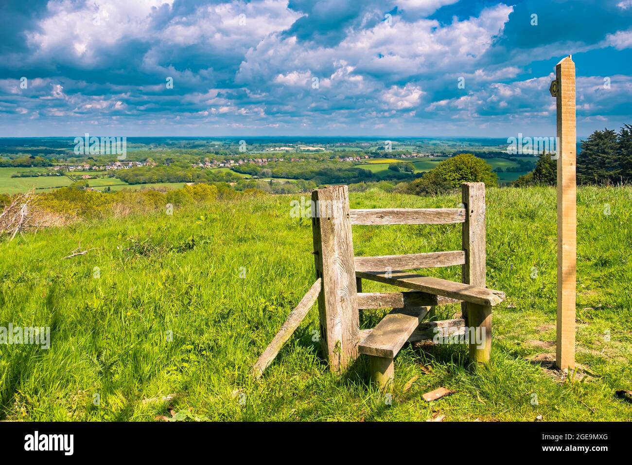 A view across the High Weald. Stock Photo