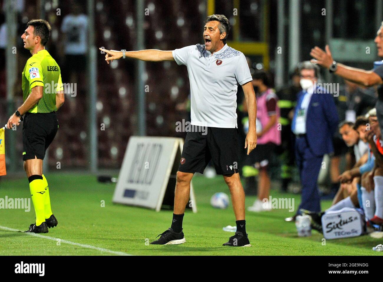 Fabrizio Castori coach of Salernitana, during the Italian Cup match between Salernitana vs Reggina, final result 2-0, match played at the Arechi Stadi Stock Photo