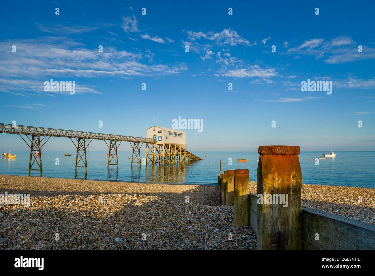 Selsey old Lifeboat station seen from the beach. Stock Photo