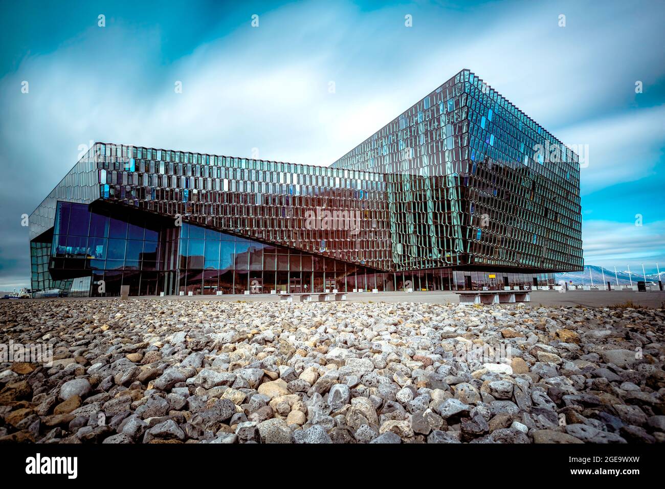 The award winning architecture of the concert hall Harpa. Stock Photo
