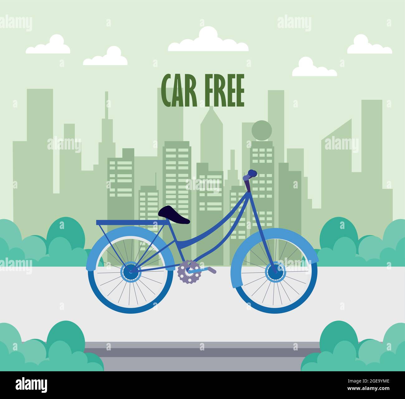 Car free day street Stock Vector Images - Alamy