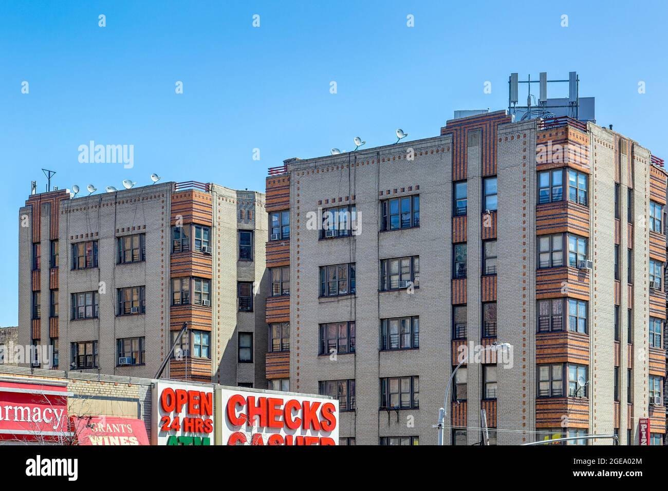 1212 Grant Avenue is an Art Deco apartment building in the Bronx. Stock Photo
