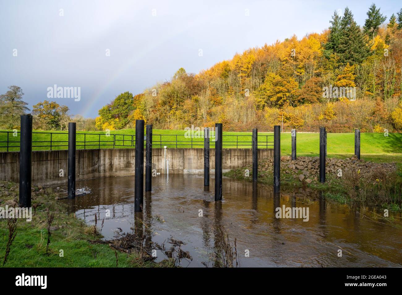 The Pickering flood management bund Stock Photo Alamy