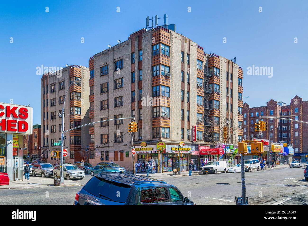 1212 Grant Avenue is an Art Deco apartment building in the Bronx. Stock Photo