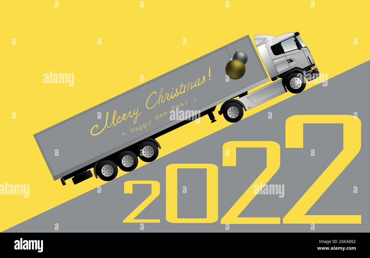 2022 Christmas Trailers Christmas Card. A European Truck With A Semitrailer Carries Gifts For  Christmas And New Year. 2022 Year Stock Vector Image & Art - Alamy