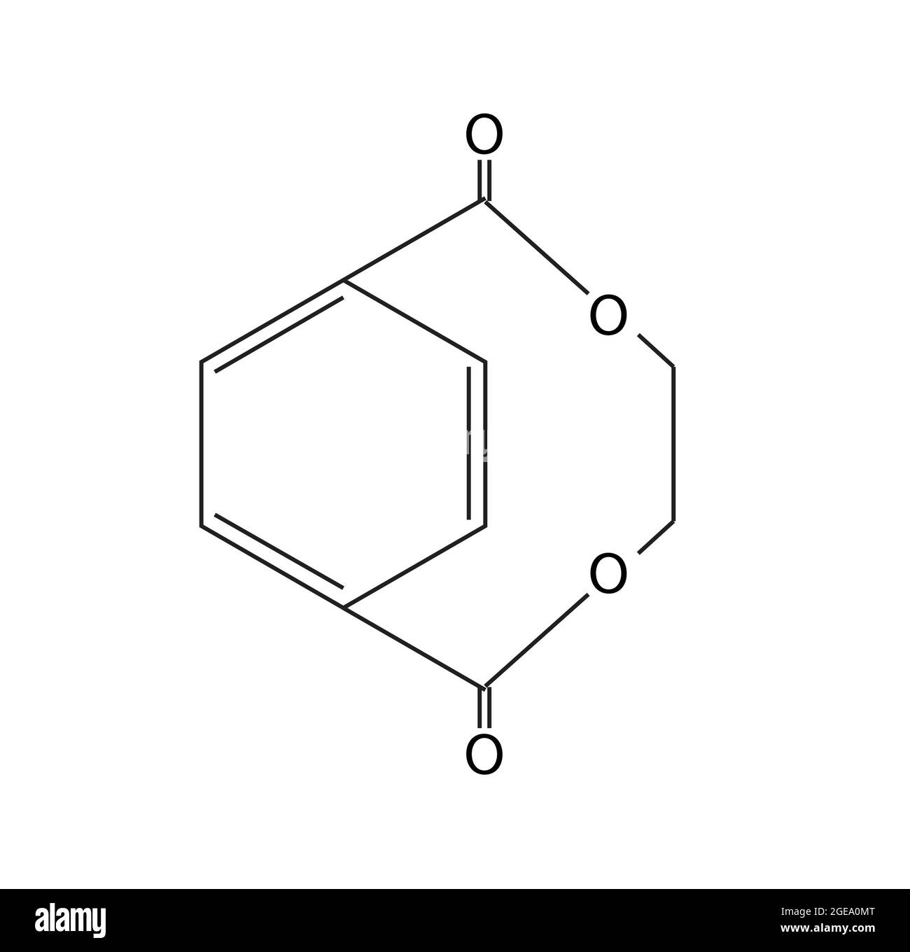 Chemical Structure of Ethylene terephthalate, Anatomy Of Ethylene terephthalate , Molecular structure of ethylene terephthalate, PET, PETE, PETP Stock Vector
