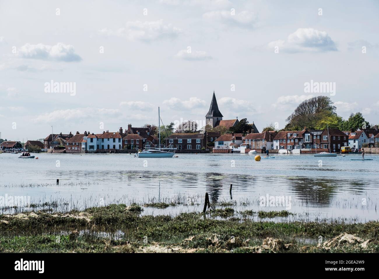 A view towards Bosham village and harbour front. Stock Photo