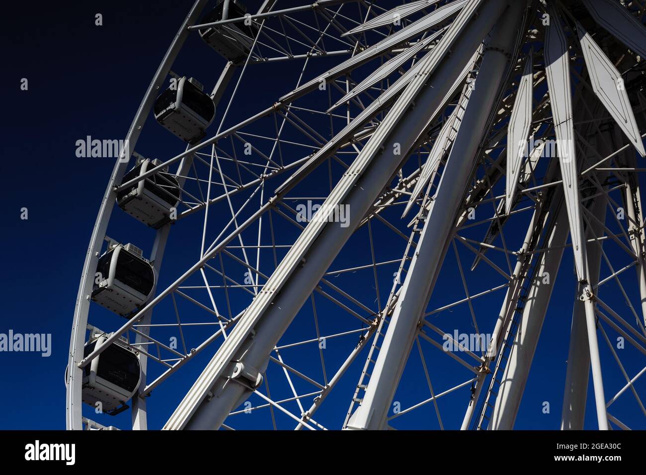 The Cape Town Waterfront's ferris wheel is a popular drawcard for both South African and international tourists visiting the city Stock Photo