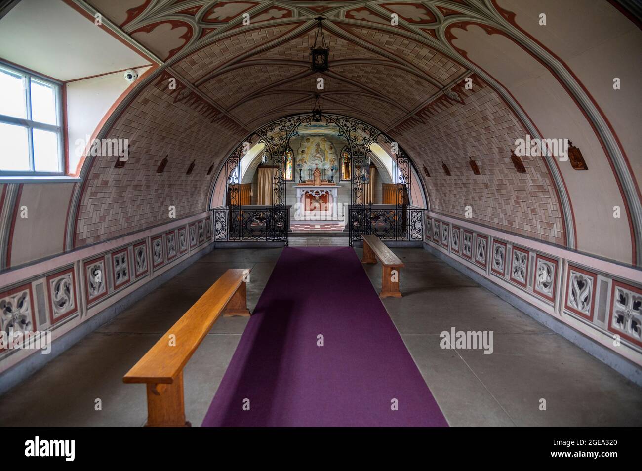 Inside the Italian Chapel on the isles of Orkney. Stock Photo