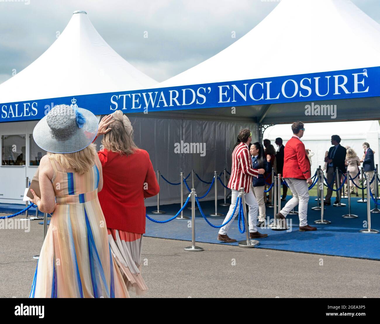 Entrance to Steward's Enclosure at Henley Royal Regatta, Henley-on-Thames, Oxfordshire, England Stock Photo