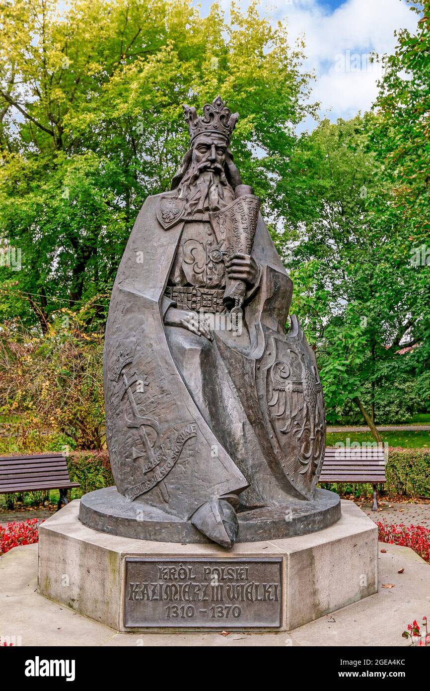 Statue of polish king Casimir III the Great in Skawina, Poland Stock Photo Alamy