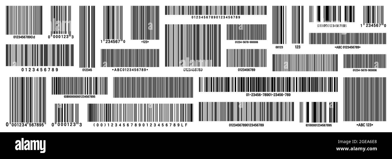 Set of product barcodes. Identification tracking code. Serial ...