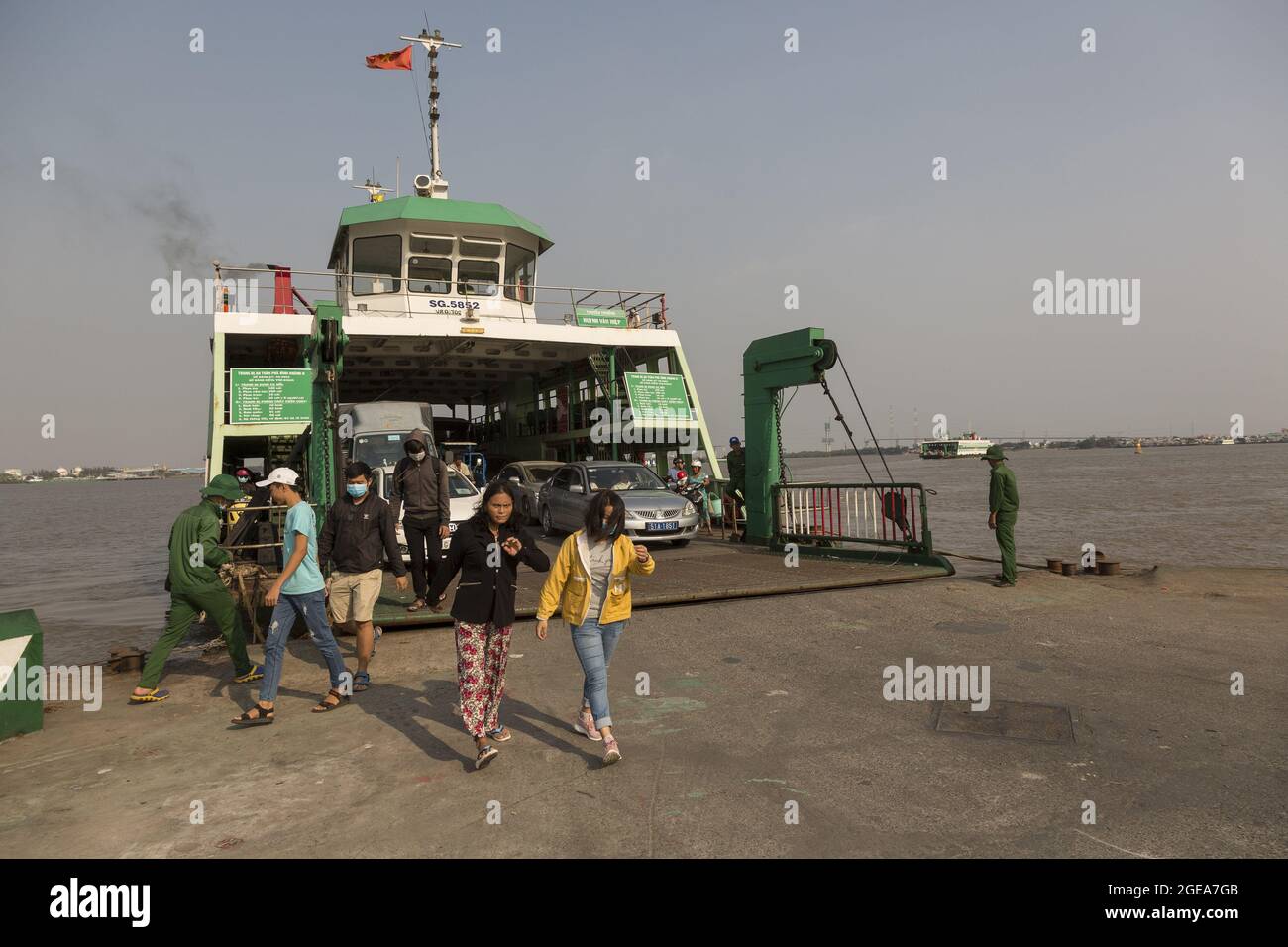 Ferryboat on the Saigon river Stock Photo