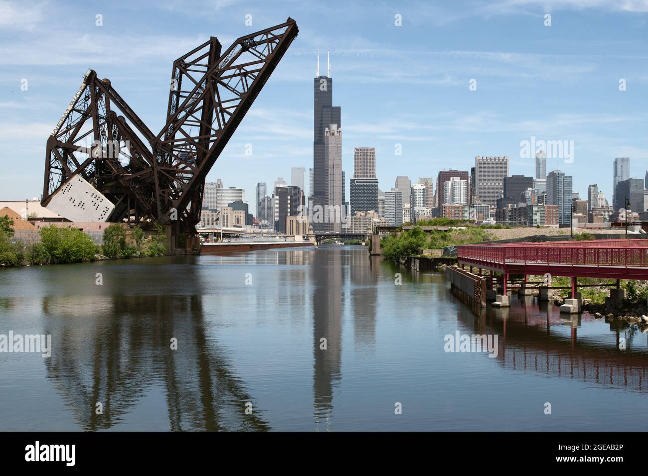 Bridge on the Chicago River Stock Photo Alamy
