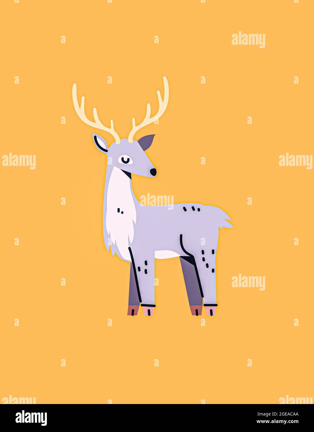 Cute deer isolated on white background Stock Photo - Alamy