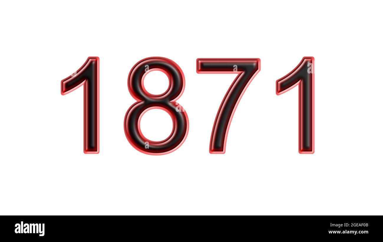 red 1871 number 3d effect white background Stock Photo Alamy
