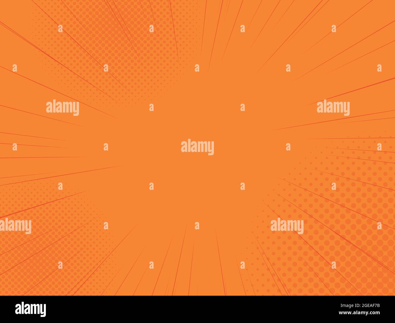 Radial lines on orange background. Stock Vector