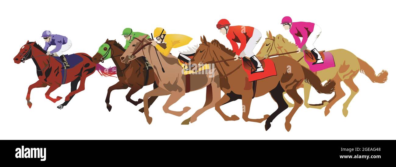 Horse racing with jockeys on the racetrack Stock Vector Image & Art - Alamy Horse racing with jockeys on the racetrack Stock Vector Image & Art - Alamy