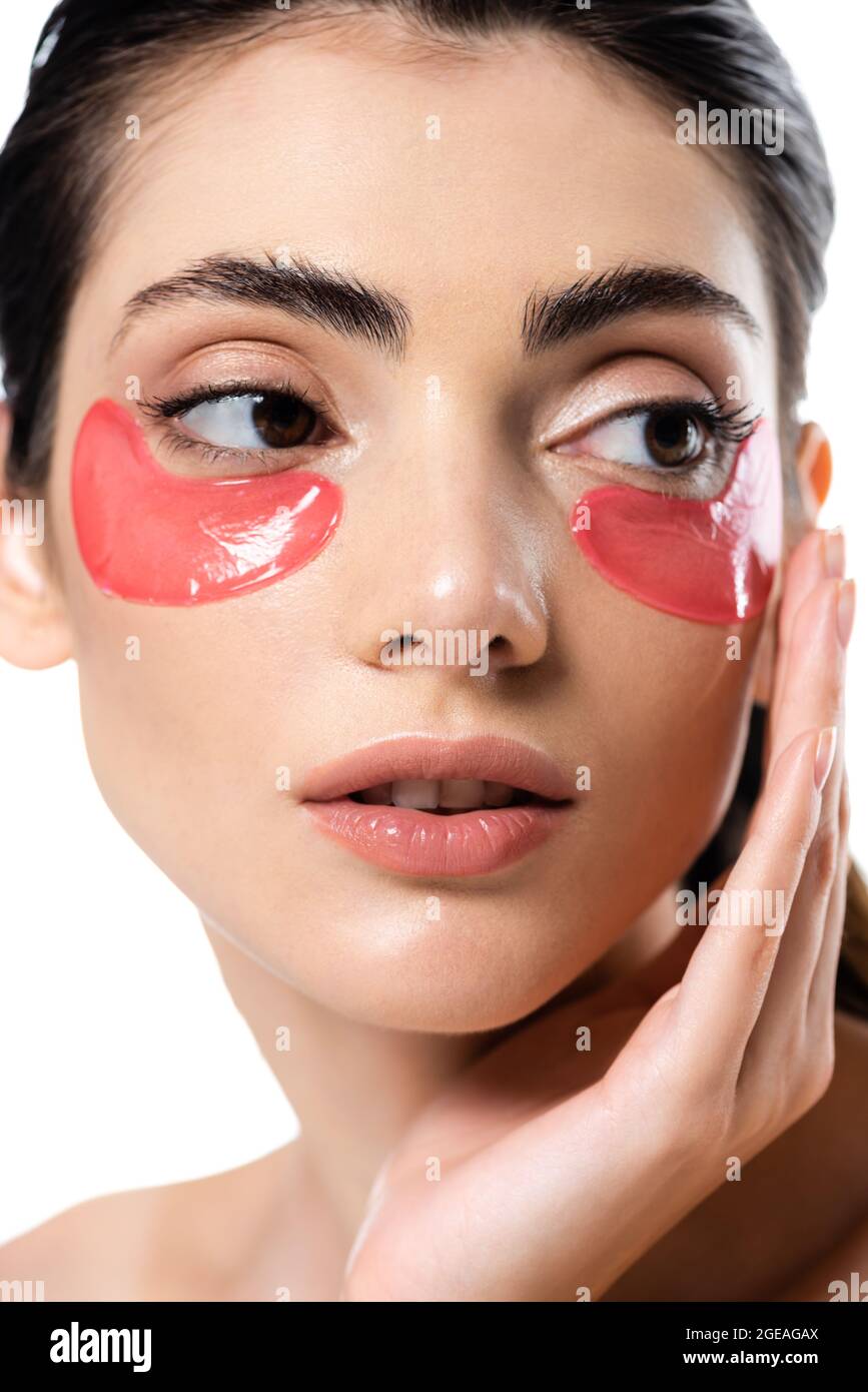 Applying pink hydrogel patches hi-res stock photography and images - Alamy