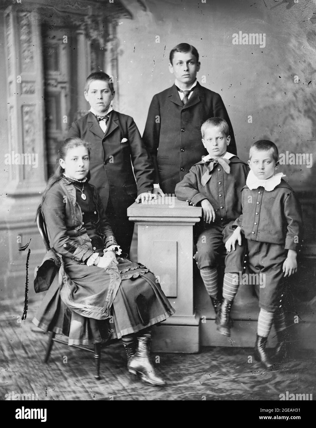 Garfield, (group) Children of President James A Garfield Stock Photo