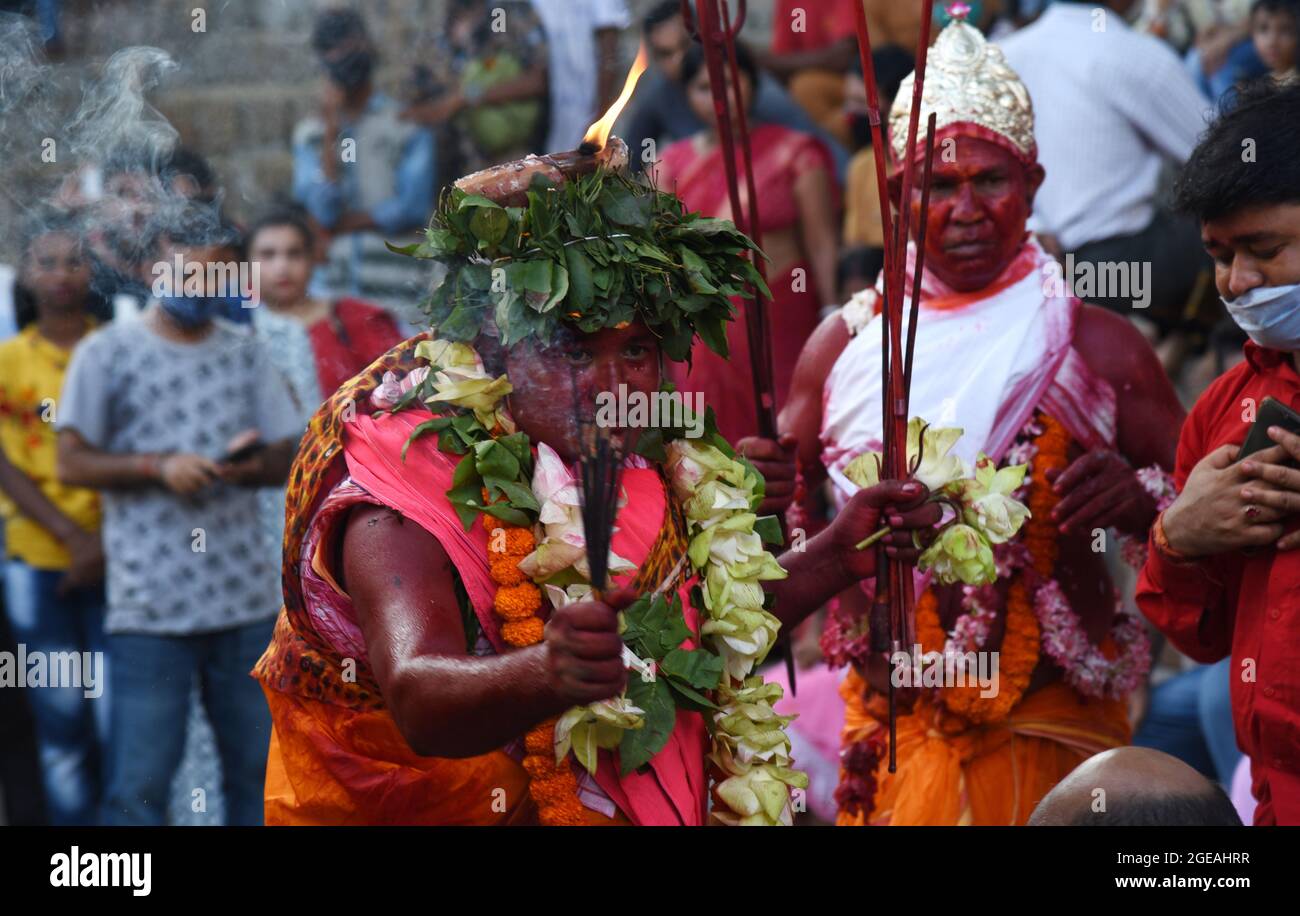 Guwahati, Guwahati, India. 18th Aug, 2021. Deodhani dancer perform