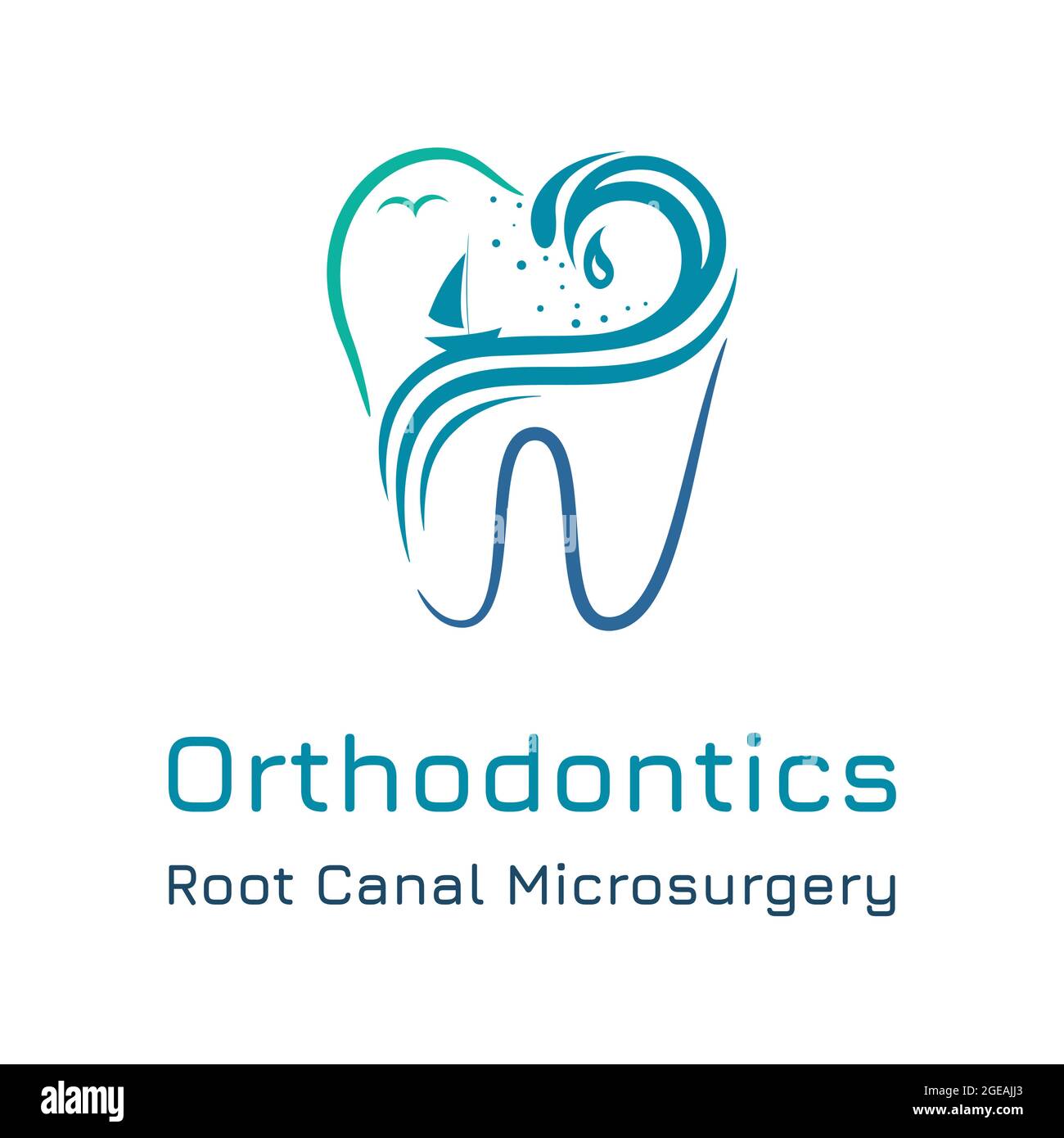 Tooth Wave Logo Dental clinic logo template with tooth outline and ocean waves concept ...