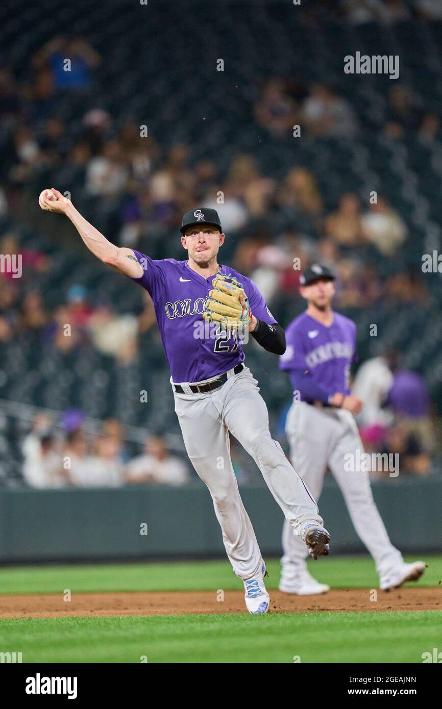 Denver CO, USA. 27th Sep, 2021. Washington pitcher Tanner Rainey (21)  throws a pitch during the game with Washington Nationals and Colorado  Rockies held at Coors Field in Denver Co. David Seelig/Cal