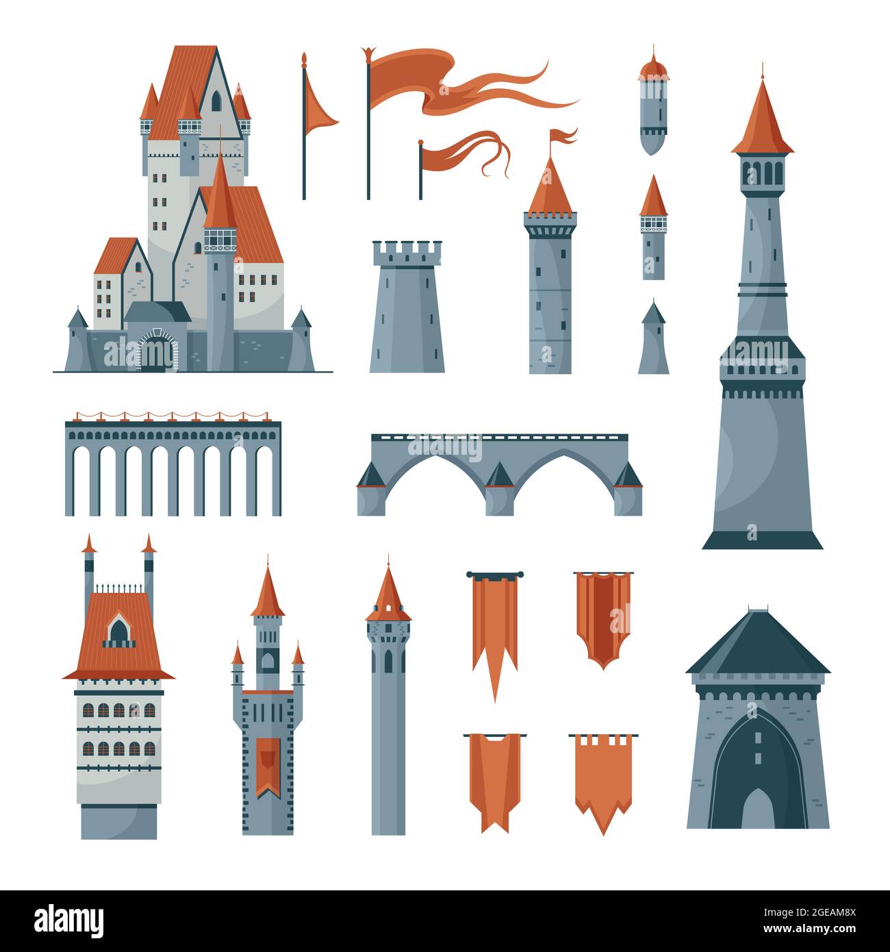 Bandiera Rossa Per Castello - Compatibile Con Set LEGO® Castle 910001 E Simili - 3+