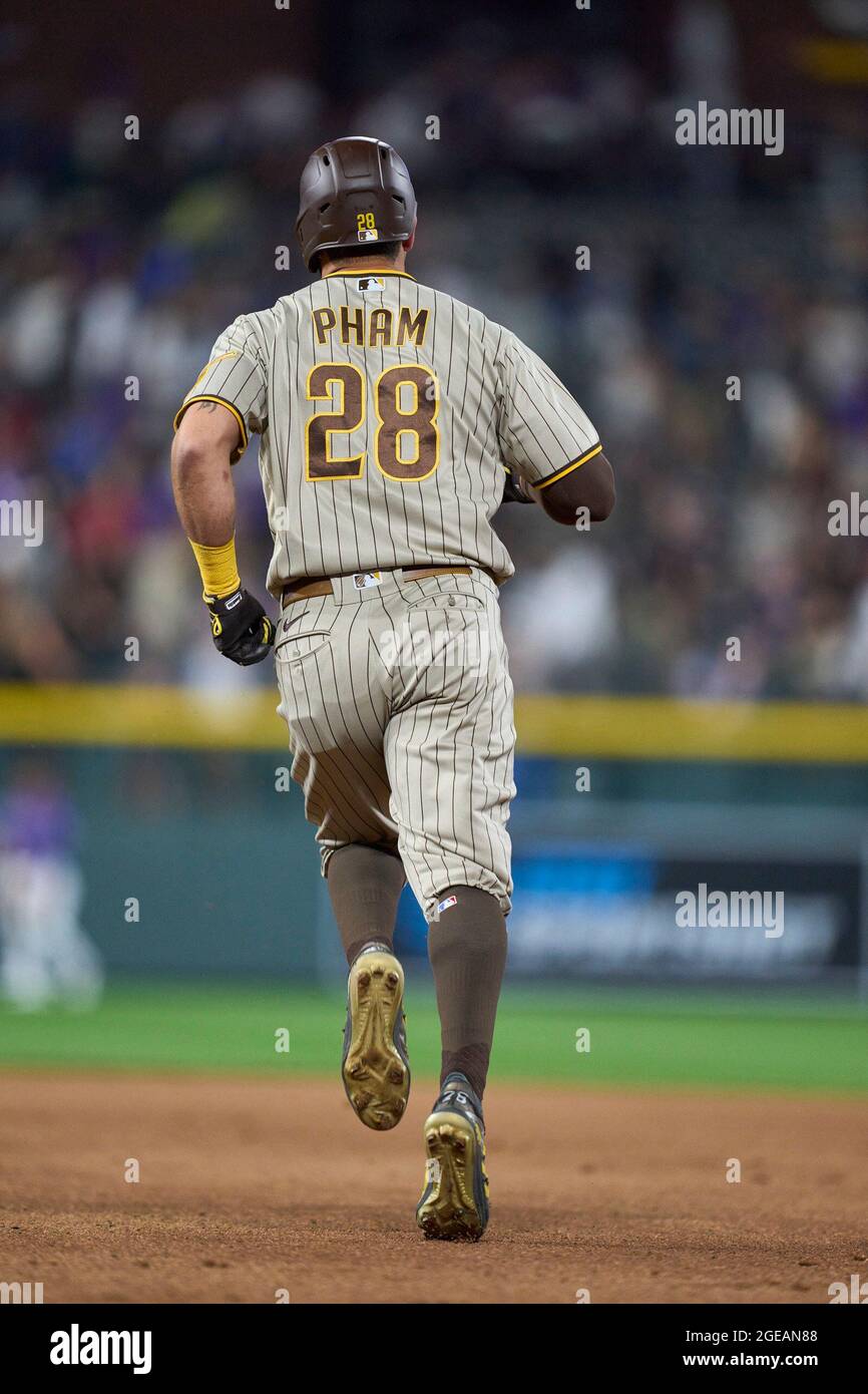 August 17 2021: San Diego shortstop Jake Cronenworth (9) before the game  with San Diego Padres and Colorado Rockies held at Coors Field in Denver  Co. David Seelig/Cal Sport Medi(Credit Image: ©