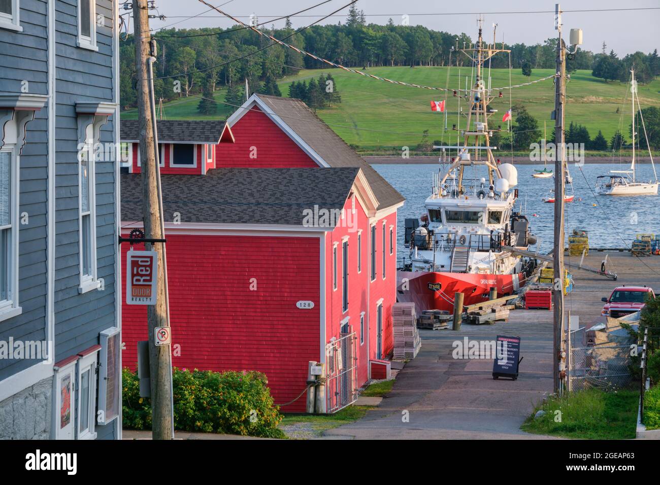 Lunenburg, Nova Scotia, Canada 12 August 2021 Lunenburg red house