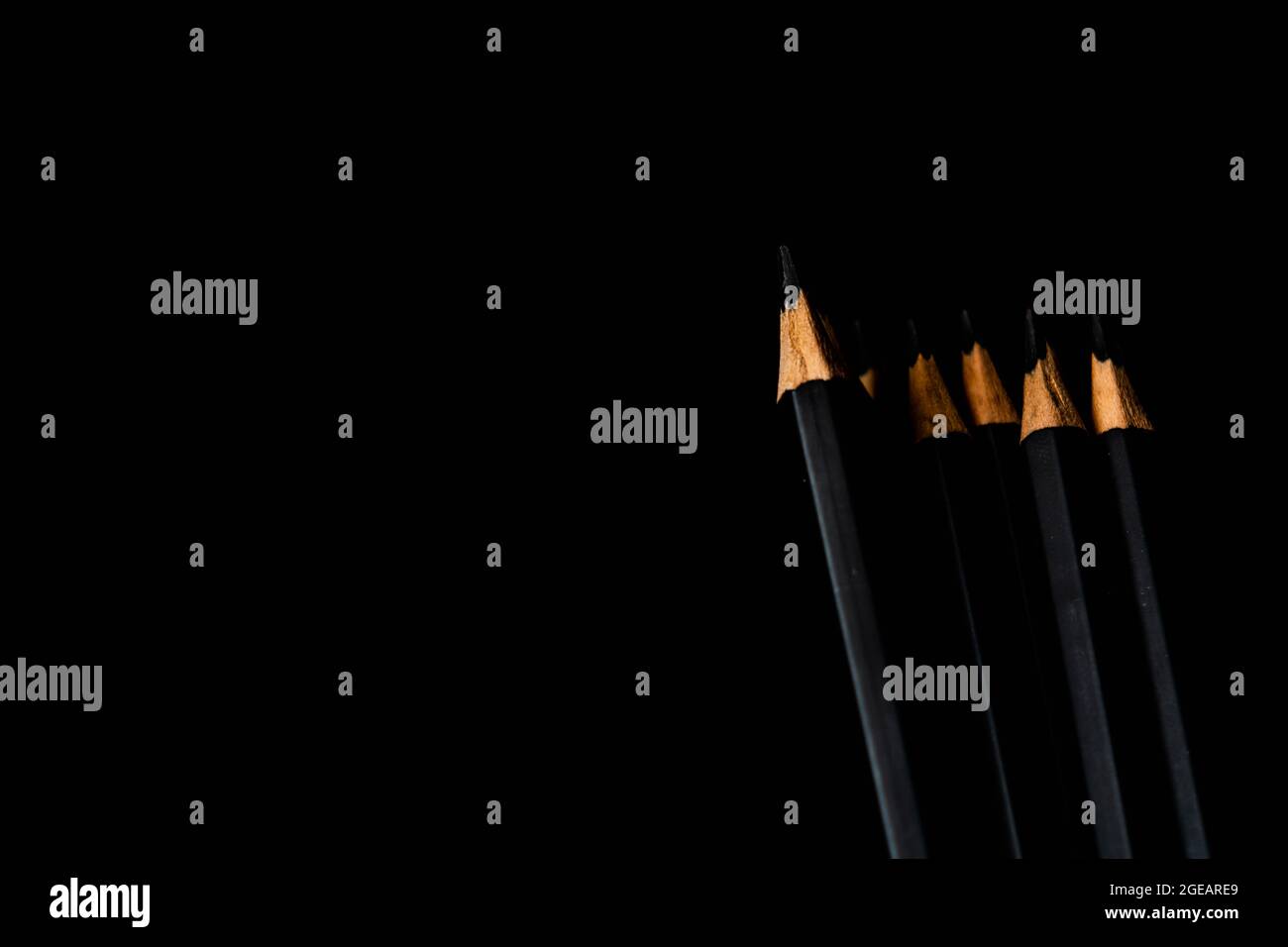 This bundle of pencil has one broben. Stock Photo