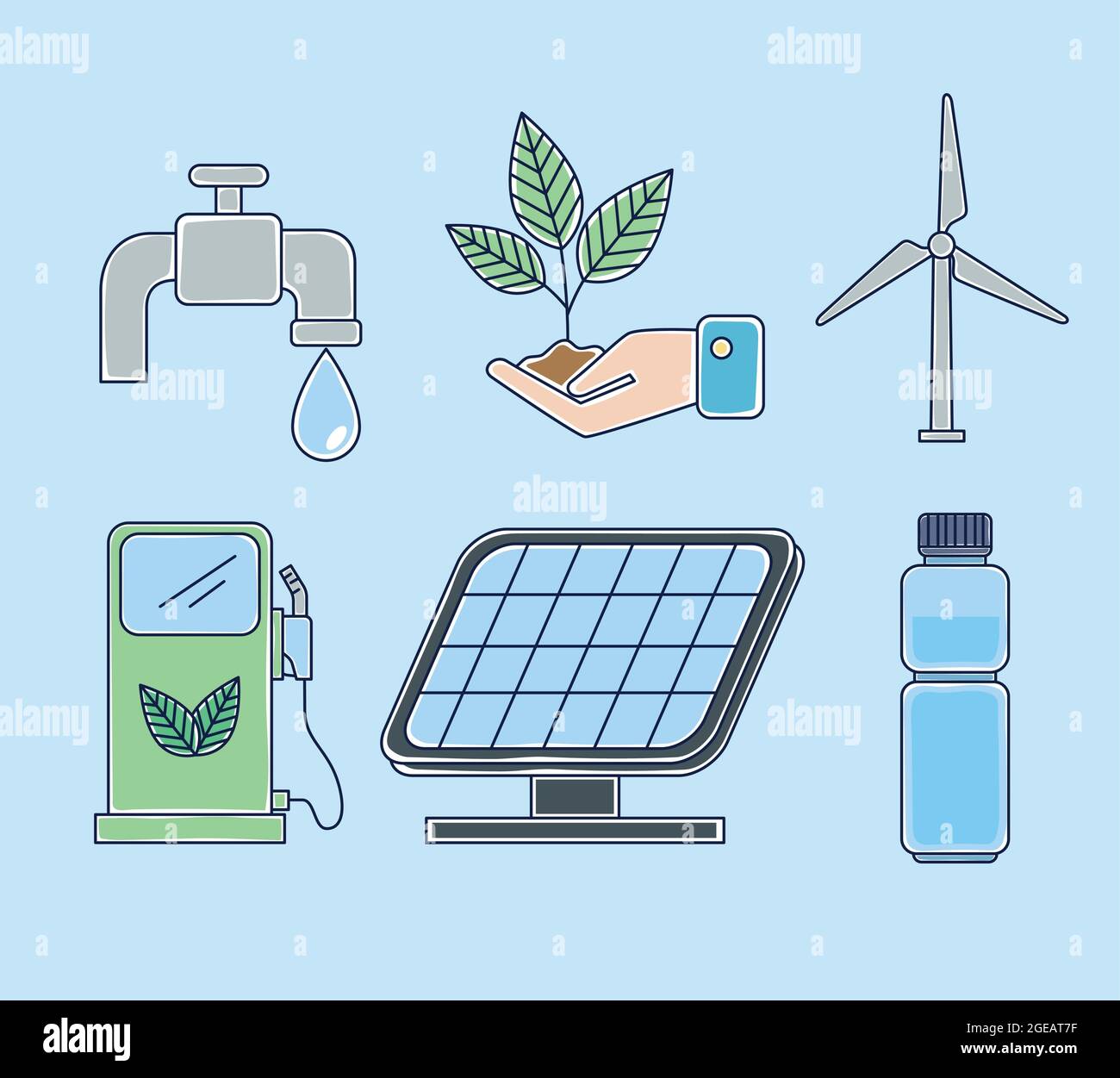 six ecology icons Stock Vector Image & Art - Alamy